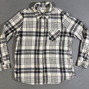 Field & Stream Women's Plaid Flannel Shirt Top XL Long‎ Sleeve Button Down